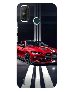 Чехол для TECNO Spark GO (2020) с картинкой «Красная BMW на дороге»