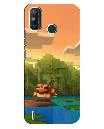 Чехол для TECNO Spark GO (2020) с картинкой «Майнкрафт закат солнца»