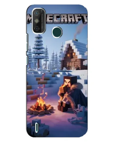 Чехол для TECNO Spark GO (2020) с картинкой «Зимний Minecraft»