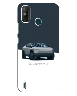 Чехол для TECNO Spark GO (2020) с картинкой «Серебристый Cybertruck Tesla»