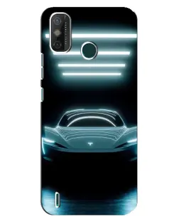Чехол для TECNO Spark GO (2020) с картинкой «Tesla в неоне»