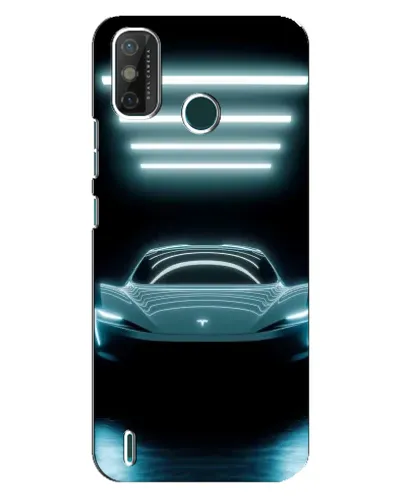 Чехол для TECNO Spark GO (2020) с картинкой «Tesla в неоне»