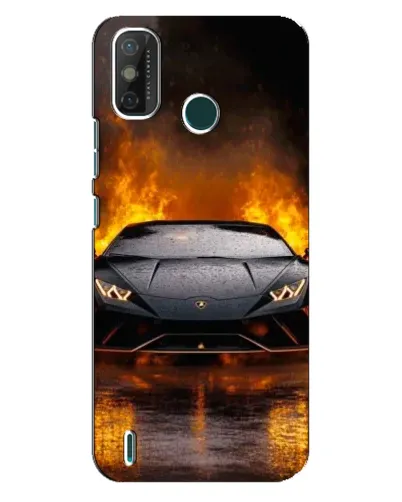Чехол для TECNO Spark GO (2020) с картинкой «Lamborghini в огне»