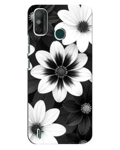 Чехол для TECNO Spark GO (2020) с картинкой «Монохромные астры»