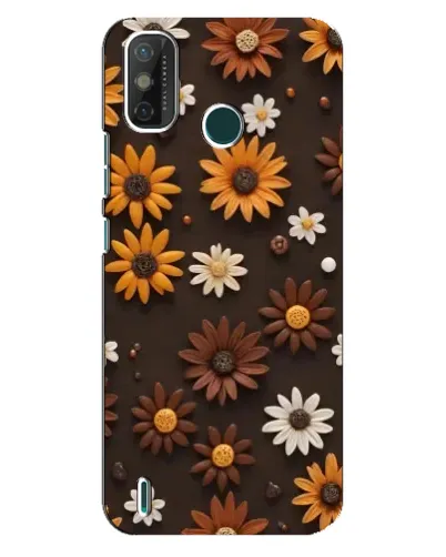 Чехол для TECNO Spark GO (2020) с картинкой «Узор из маленьких подсолнухов»