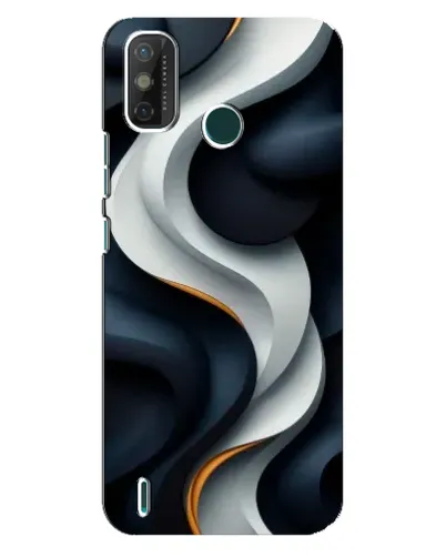Чехол для TECNO Spark GO (2020) с картинкой «Объемные черно-белые ленты»