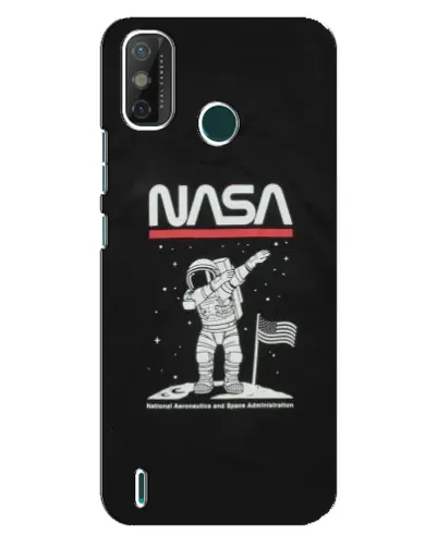 Чехол для TECNO Spark GO (2021) с картинкой «NASA — шагаем по Луне»
