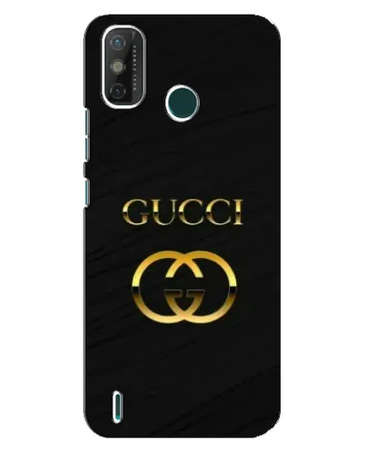 Чехол для TECNO Spark GO (2021) с картинкой «Золотой логотип Gucci»