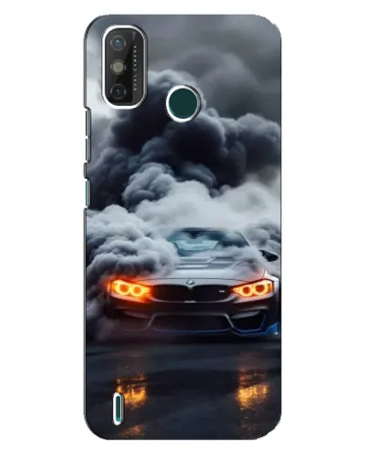 Чехол для TECNO Spark GO (2021) с картинкой «BMW в дыму»