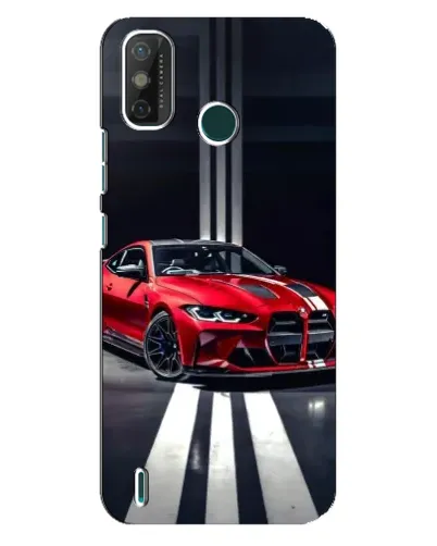Чехол для TECNO Spark GO (2021) с картинкой «Красная BMW на дороге»