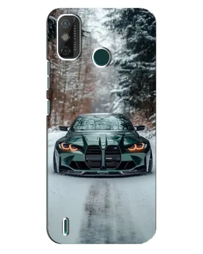 Чехол для TECNO Spark GO (2021) с картинкой «BMW в зимнем лесу»