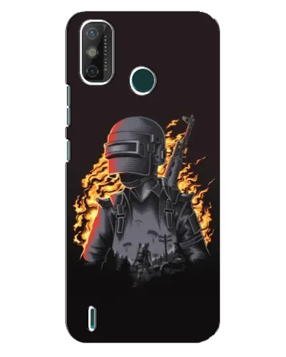 Чехол для TECNO Spark GO (2021) с картинкой «PUBG — огненный силуэт»