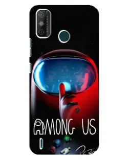 Чехол для TECNO Spark GO (2021) с картинкой «Красный импостер — макро»