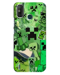 Чехол для TECNO Spark GO (2021) с картинкой «Криперы Minecraft»