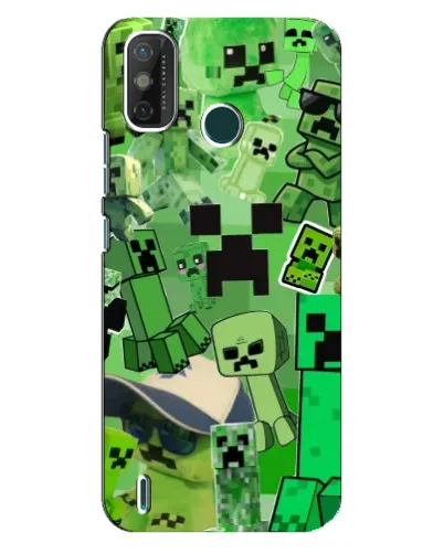 Чехол для TECNO Spark GO (2021) с картинкой «Криперы Minecraft»