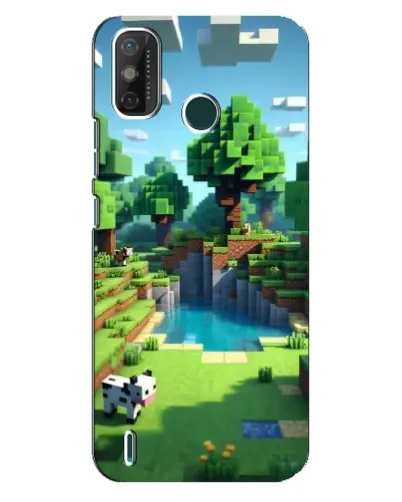 Чехол для TECNO Spark GO (2021) с картинкой «Minecraft летний день»