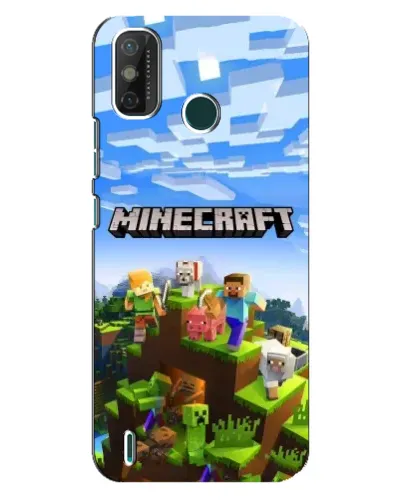 Чехол для TECNO Spark GO (2021) с картинкой «Minecraft классический мир»