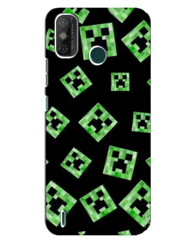 Чехол для TECNO Spark GO (2021) с картинкой «Паттерн с криперами»