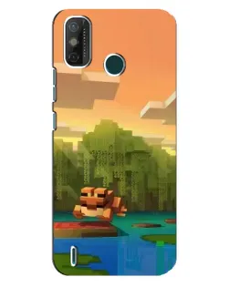 Чехол для TECNO Spark GO (2021) с картинкой «Майнкрафт закат солнца»