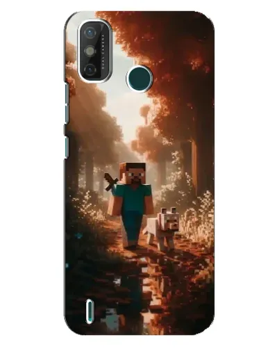 Чехол для TECNO Spark GO (2021) с картинкой «Стив в лесу»