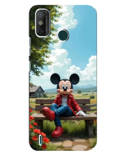 Чехол для TECNO Spark GO (2021) с картинкой «Микки на скамейке»