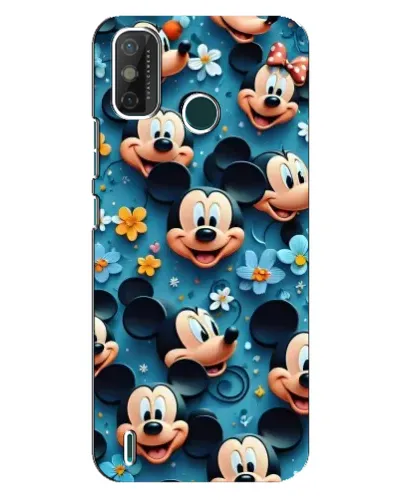Чехол для TECNO Spark GO (2021) с картинкой «Паттерн Микки и Минни»