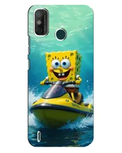 Чехол для TECNO Spark GO (2021) с картинкой «Спанч Боб на гидроцикле»