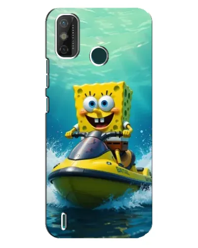Чехол для TECNO Spark GO (2021) с картинкой «Спанч Боб на гидроцикле»