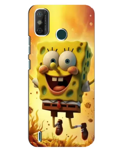 Чехол для TECNO Spark GO (2021) с картинкой «Губка Боб прыгает»