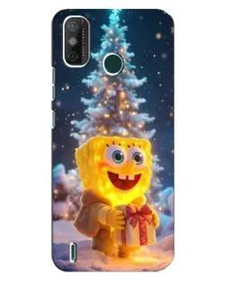 Чехол для TECNO Spark GO (2021) с картинкой «Рождественский Спанч Боб»