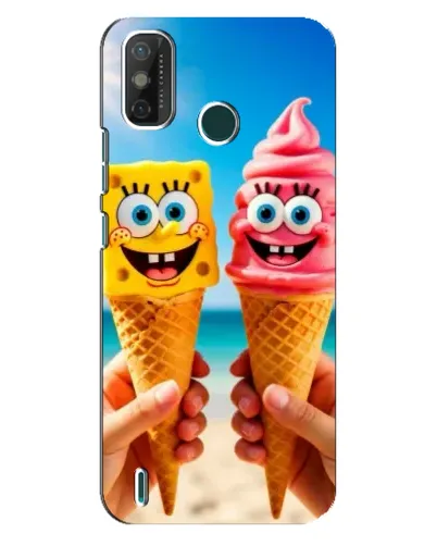 Чехол для TECNO Spark GO (2021) с картинкой «Спанч Боб мороженое»