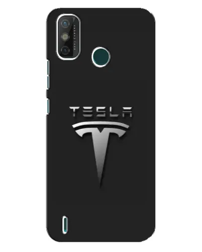 Чехол для TECNO Spark GO (2021) с картинкой «Стальной логотип Tesla»