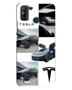 Чехол для TECNO Spark GO (2021) с картинкой «Коллаж Cybertruck Tesla»
