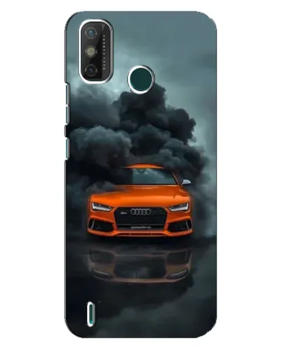 Чехол для TECNO Spark GO (2021) с картинкой «Audi в облаках дыма»