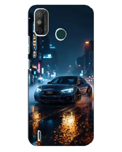 Чехол для TECNO Spark GO (2021) с картинкой «Ночной город и Audi»