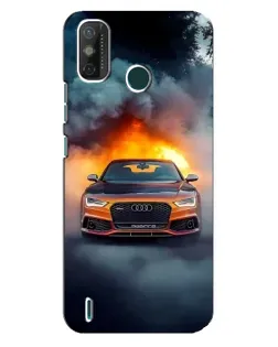 Чехол для TECNO Spark GO (2021) с картинкой «Audi в огненном дыму»