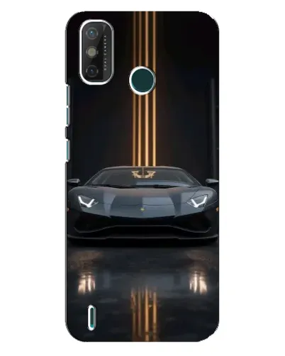 Чехол для TECNO Spark GO (2021) с картинкой «Lamborghini золотые линии»