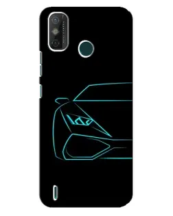 Чехол для TECNO Spark GO (2021) с картинкой «Голубой силуэт Lamborghini»