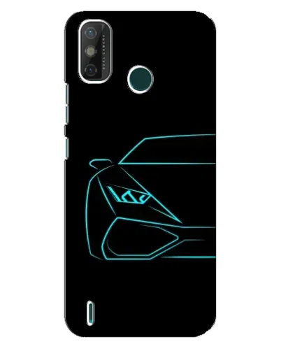 Чехол для TECNO Spark GO (2021) с картинкой «Голубой силуэт Lamborghini»
