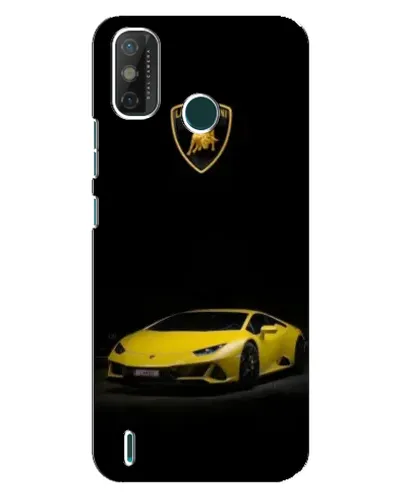 Чехол для TECNO Spark GO (2021) с картинкой «Lamborghini желтый акцент»