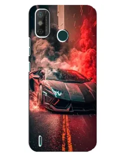 Чехол для TECNO Spark GO (2021) с картинкой «Lamborghini красный дым»