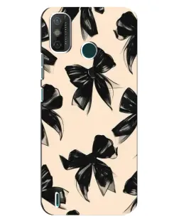 Чехол для TECNO Spark GO (2021) с картинкой «Паттерн черные банты»