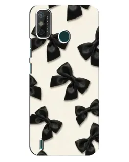 Чехол для TECNO Spark GO (2021) с картинкой «Черные бантики»