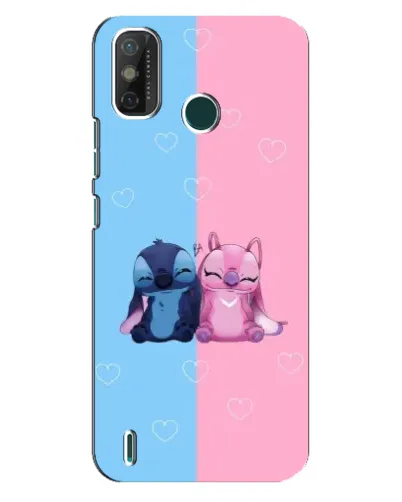 Чехол для TECNO Spark GO (2021) с картинкой «Stitch и Angel Love»