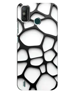 Чехол для TECNO Spark GO (2021) с картинкой «Белая объемная сетка»