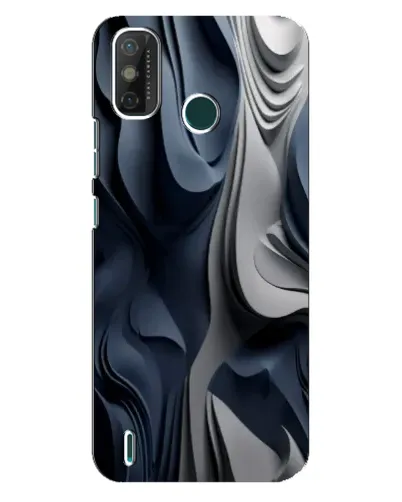 Чехол для TECNO Spark GO (2021) с картинкой «Объемные синие складки»