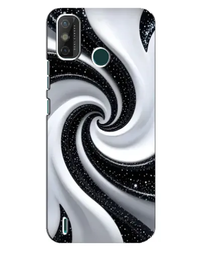 Чехол для TECNO Spark GO (2021) с картинкой «Черно-белая спираль»