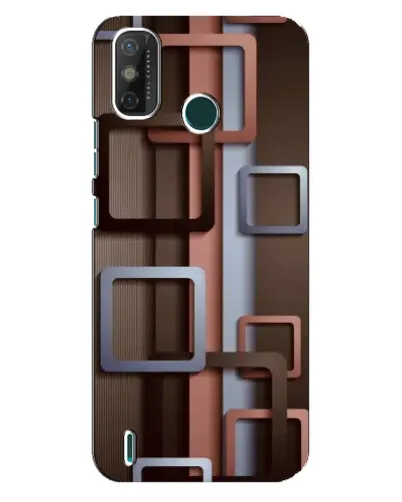 Чехол для TECNO Spark GO (2021) с картинкой «Коричневые объемные квадраты»