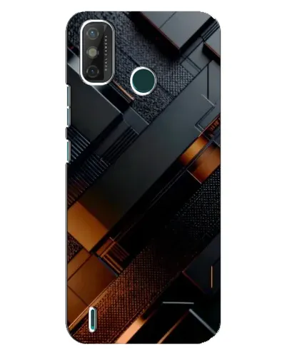 Чехол для TECNO Spark GO (2021) с картинкой «Черные геометрические блоки»