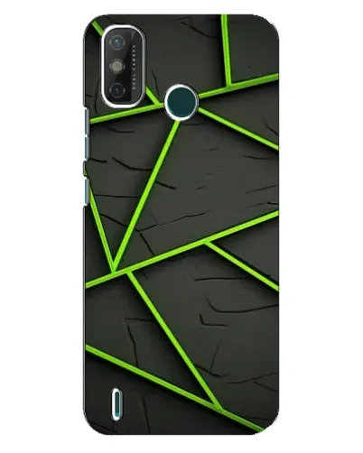 Чехол для TECNO Spark GO (2021) с картинкой «Зеленые геометрические линии»